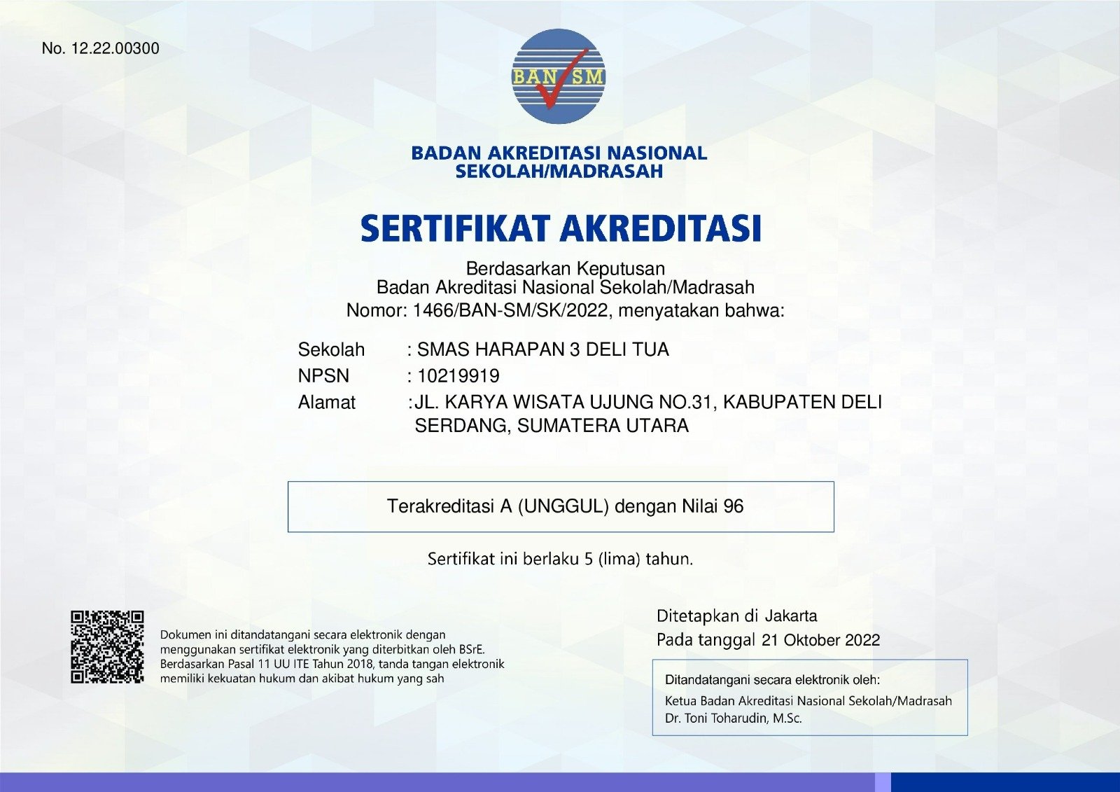 Akreditasi A (Unggul)